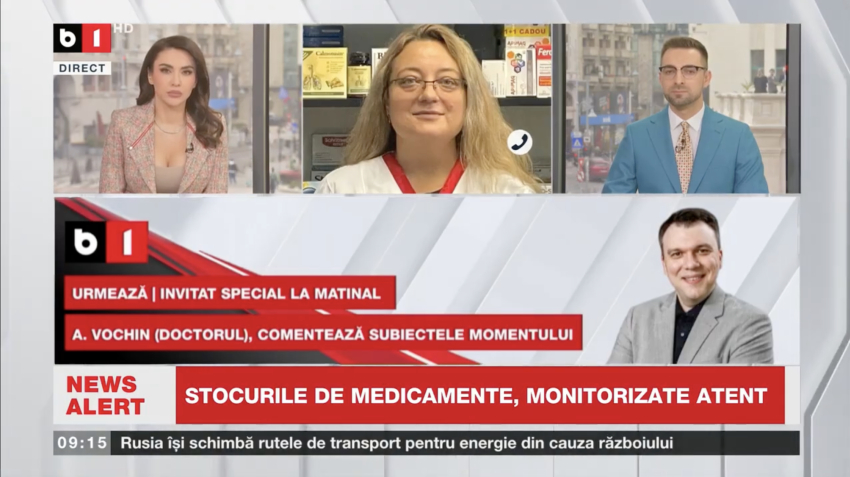 Intervenție Magdalena Vihocencu la B1 TV privind criza lipsei de medicamente